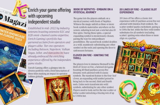 Enrich Gaming featured in the G3 Winter Showcase Magazine